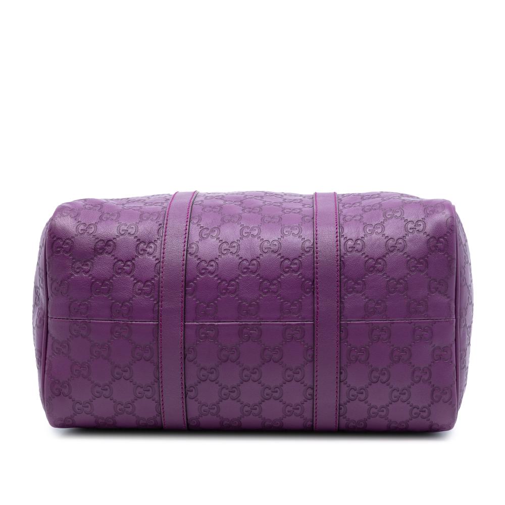 Gucci B Gucci Purple Calf Leather Medium Guccissima Joy Boston Bag Italy