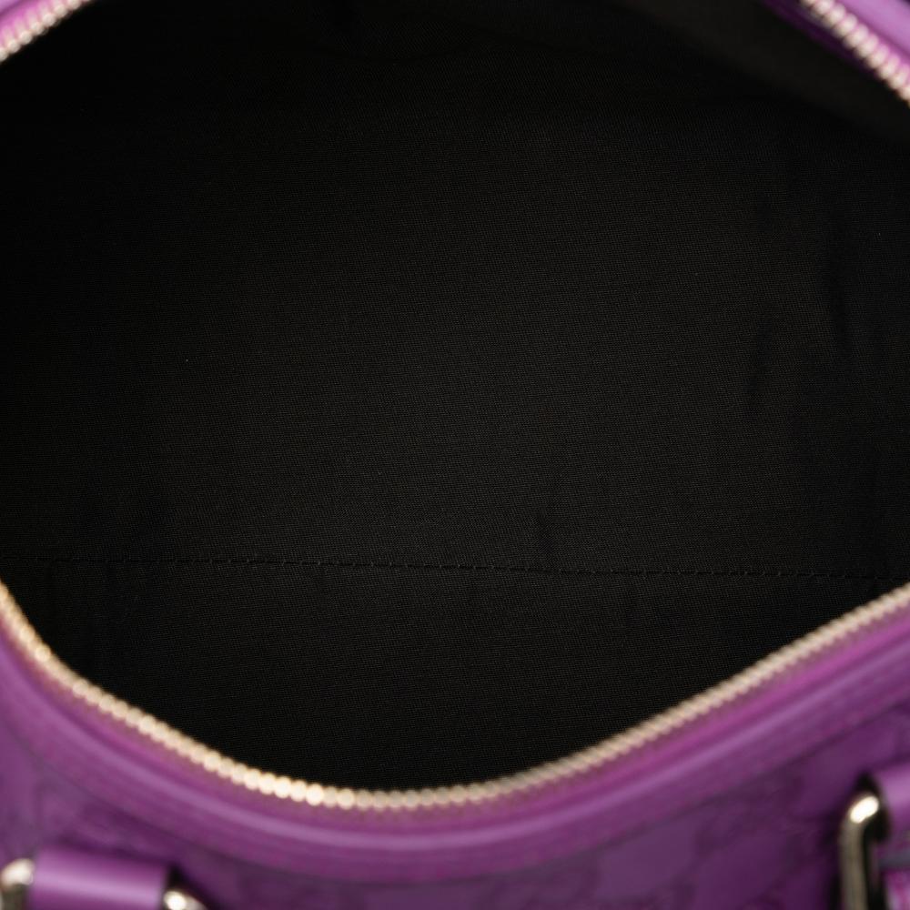 Gucci B Gucci Purple Calf Leather Medium Guccissima Joy Boston Bag Italy