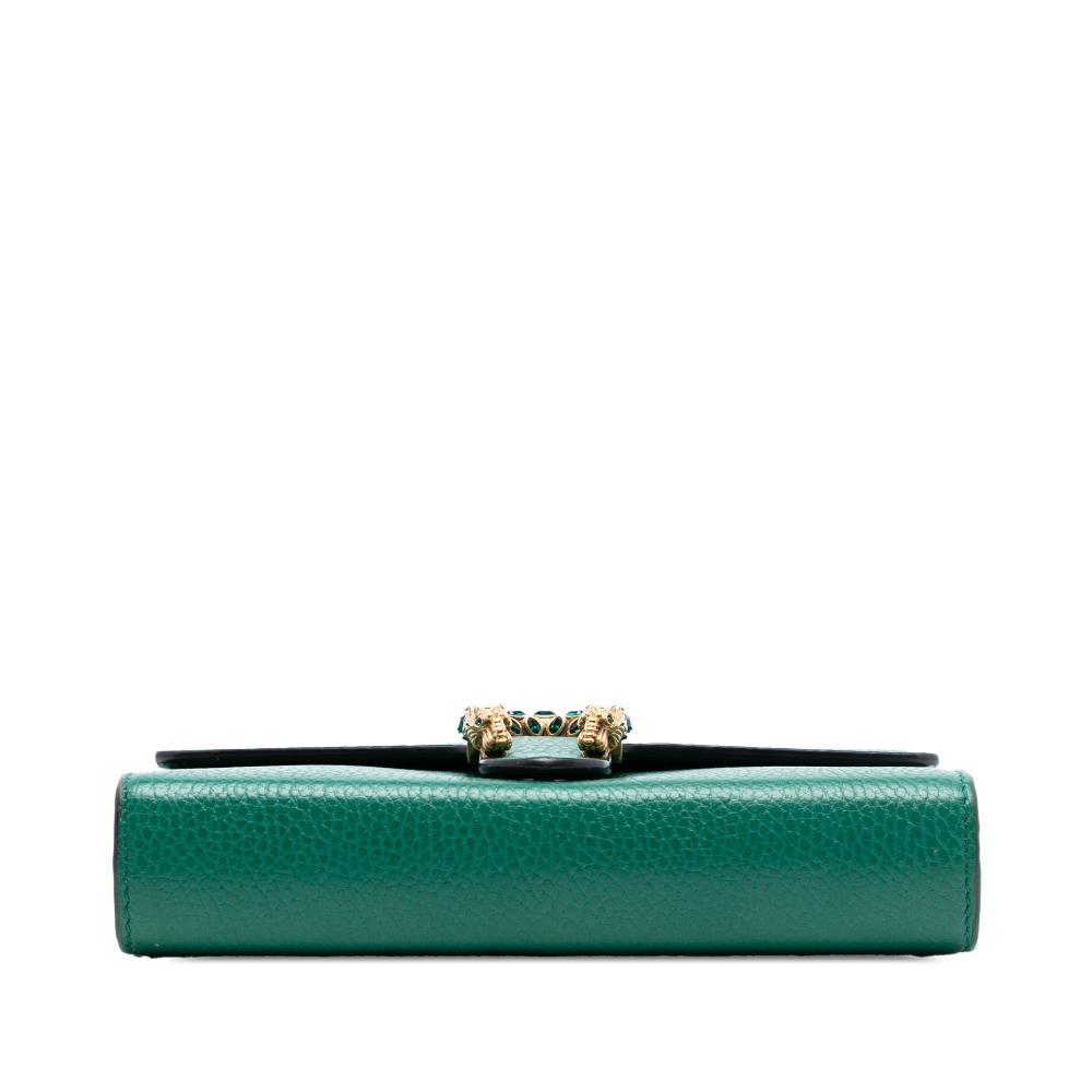 Gucci AB Gucci Green Calf Leather Dionysus Wallet on Chain Italy