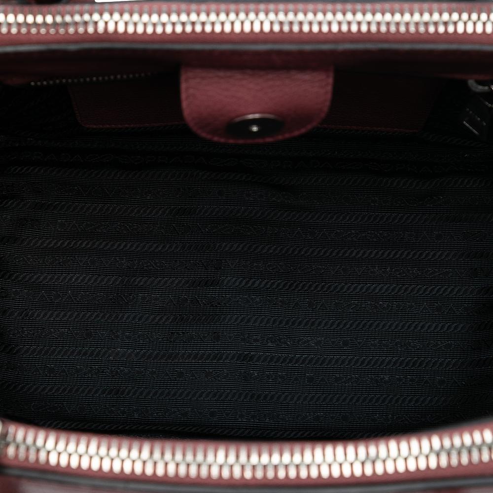 Prada AB Prada Pink Blush Calf Leather Glace Twin Pocket Satchel Italy