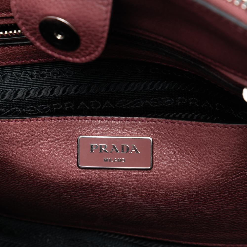 Prada AB Prada Pink Blush Calf Leather Glace Twin Pocket Satchel Italy