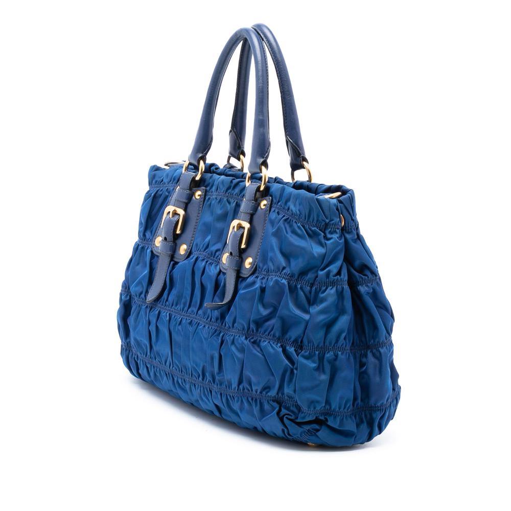 Prada B Prada Blue Nylon Fabric Tessuto Gaufre Satchel Turkey