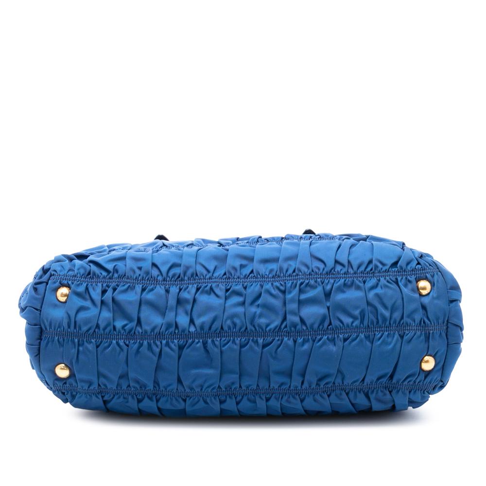 Prada B Prada Blue Nylon Fabric Tessuto Gaufre Satchel Turkey