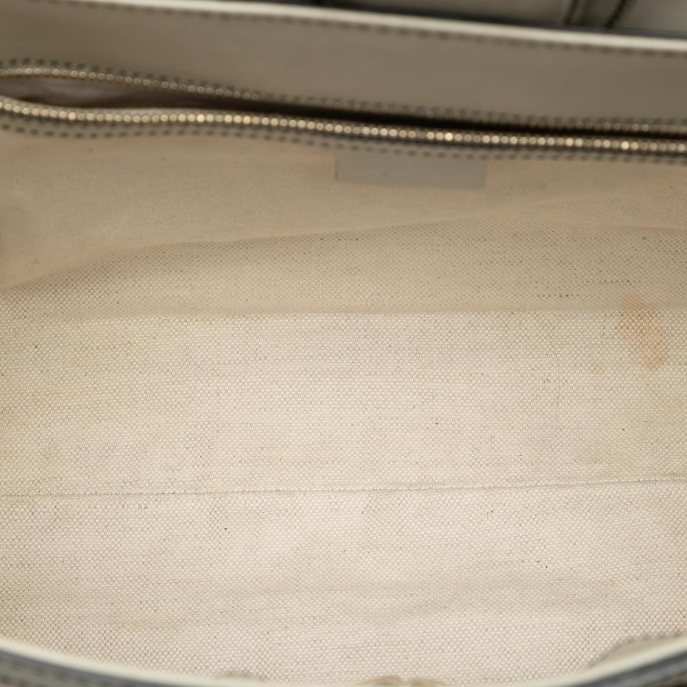 Gucci B Gucci Brown Beige Canvas Fabric Large GG Emily Shoulder Bag Italy