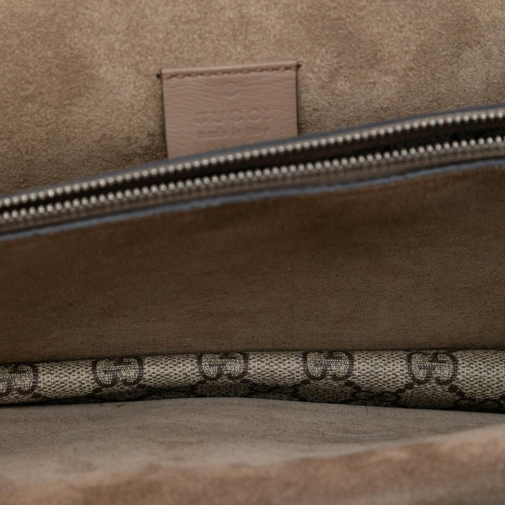 Gucci AB Gucci Brown Beige Coated Canvas Fabric Medium GG Supreme Dionysus Shoulder Bag Italy