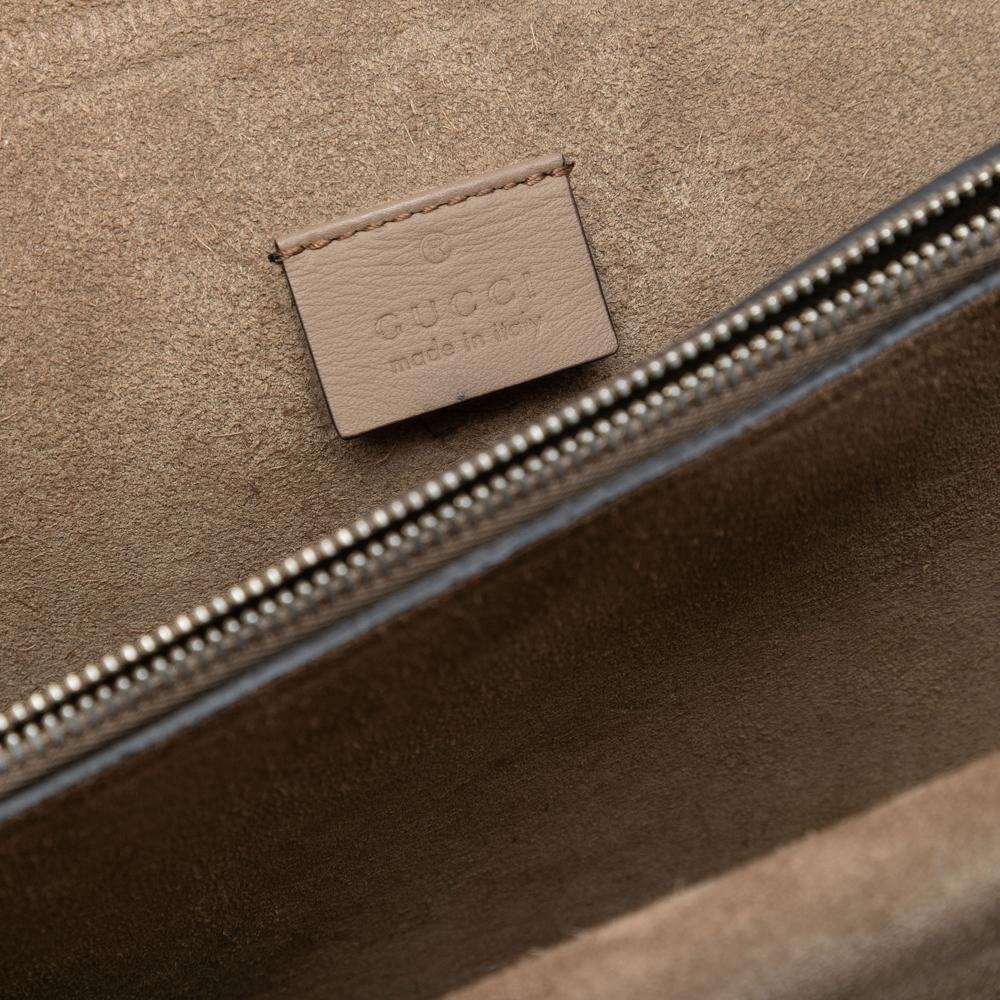 Gucci AB Gucci Brown Beige Coated Canvas Fabric Medium GG Supreme Dionysus Shoulder Bag Italy