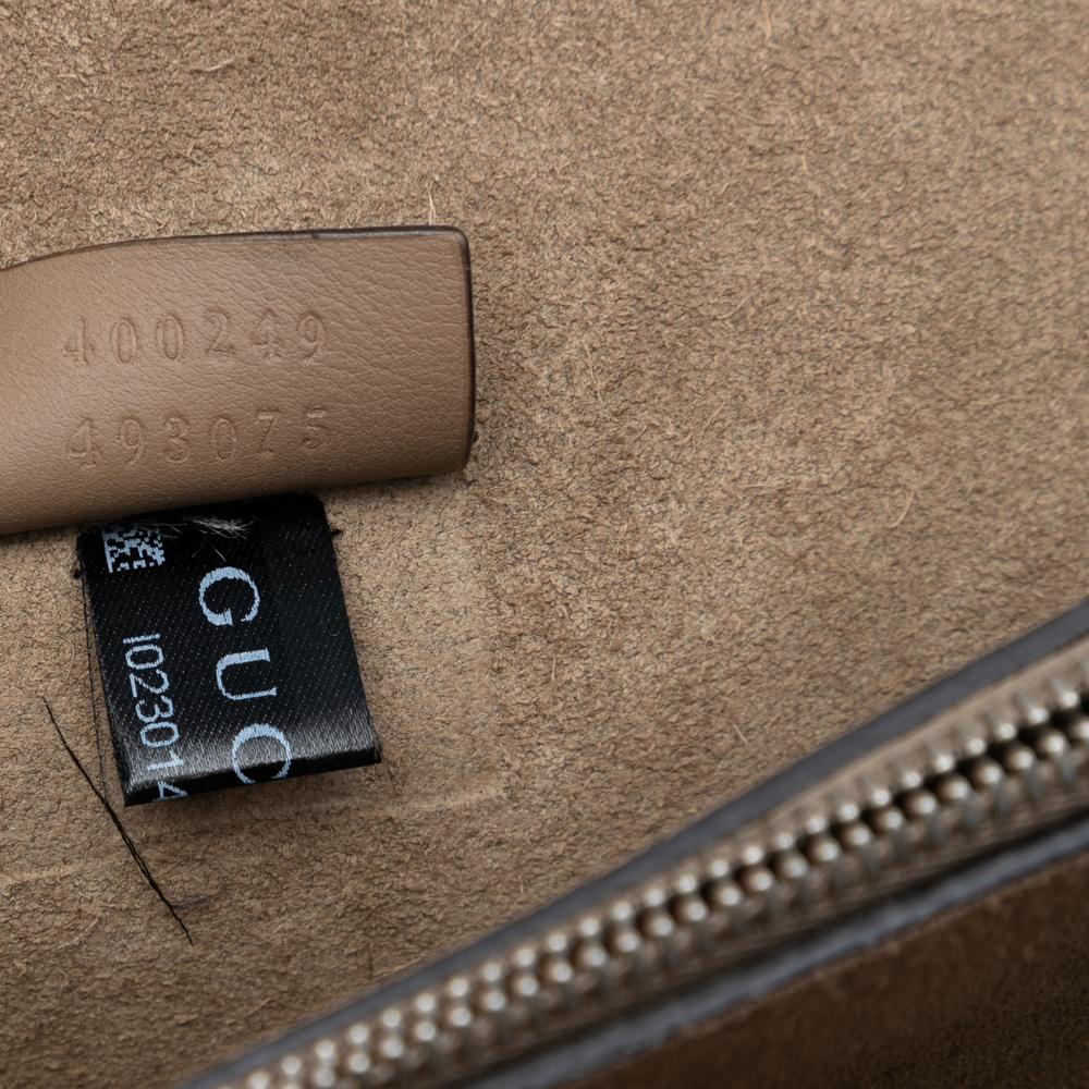 Gucci AB Gucci Brown Beige Coated Canvas Fabric Medium GG Supreme Dionysus Shoulder Bag Italy