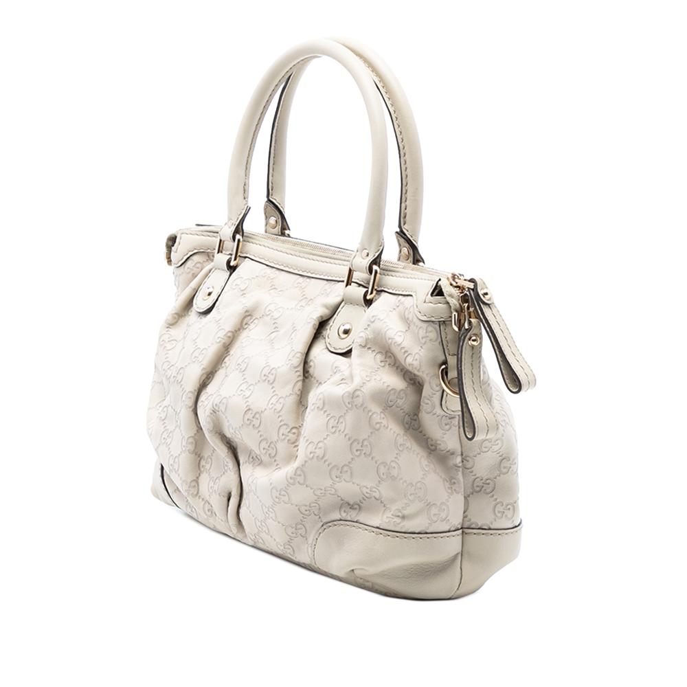 Gucci AB Gucci White Calf Leather Guccissima Sukey Satchel Italy