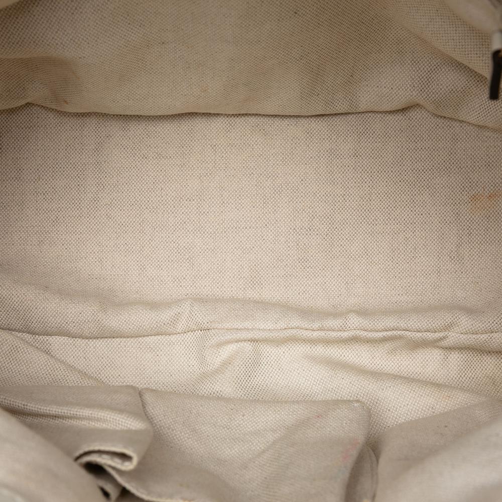 Gucci AB Gucci White Calf Leather Guccissima Sukey Satchel Italy