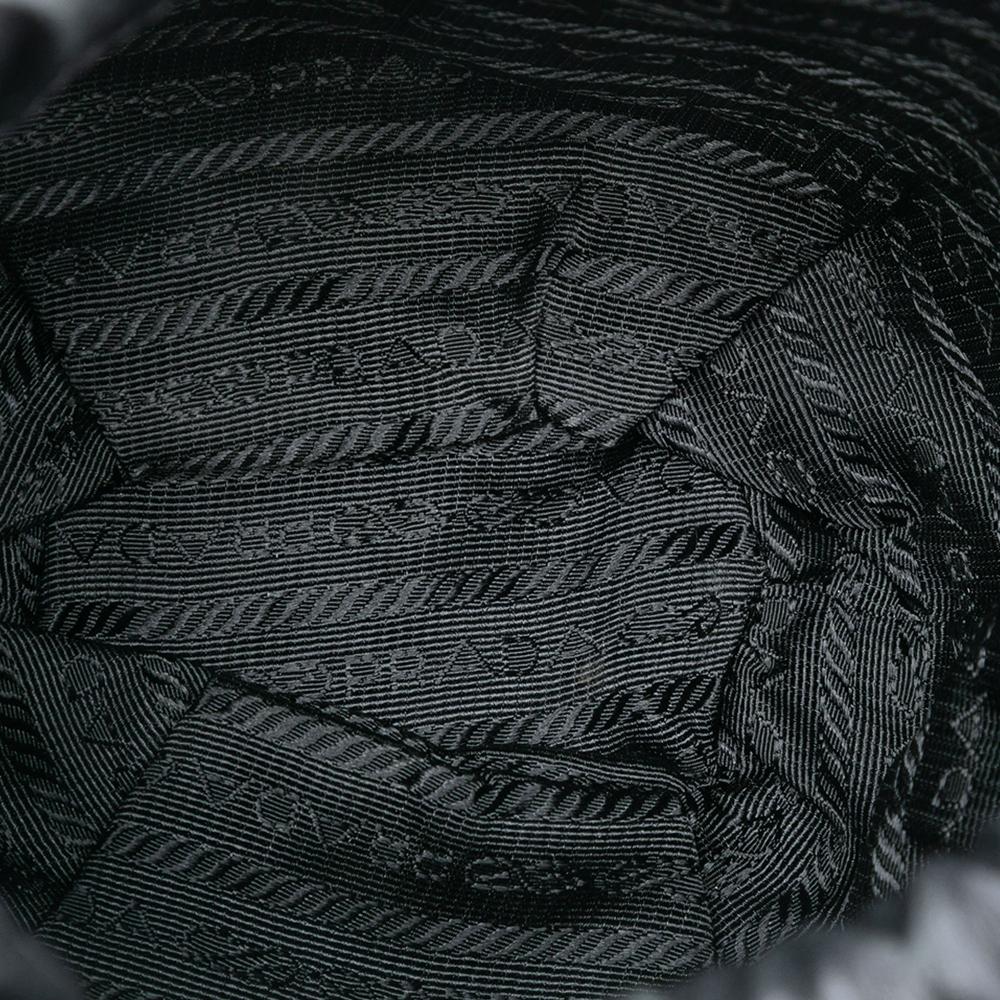 Prada B Prada Black Calf Leather Studded Drawstring Pouch Italy