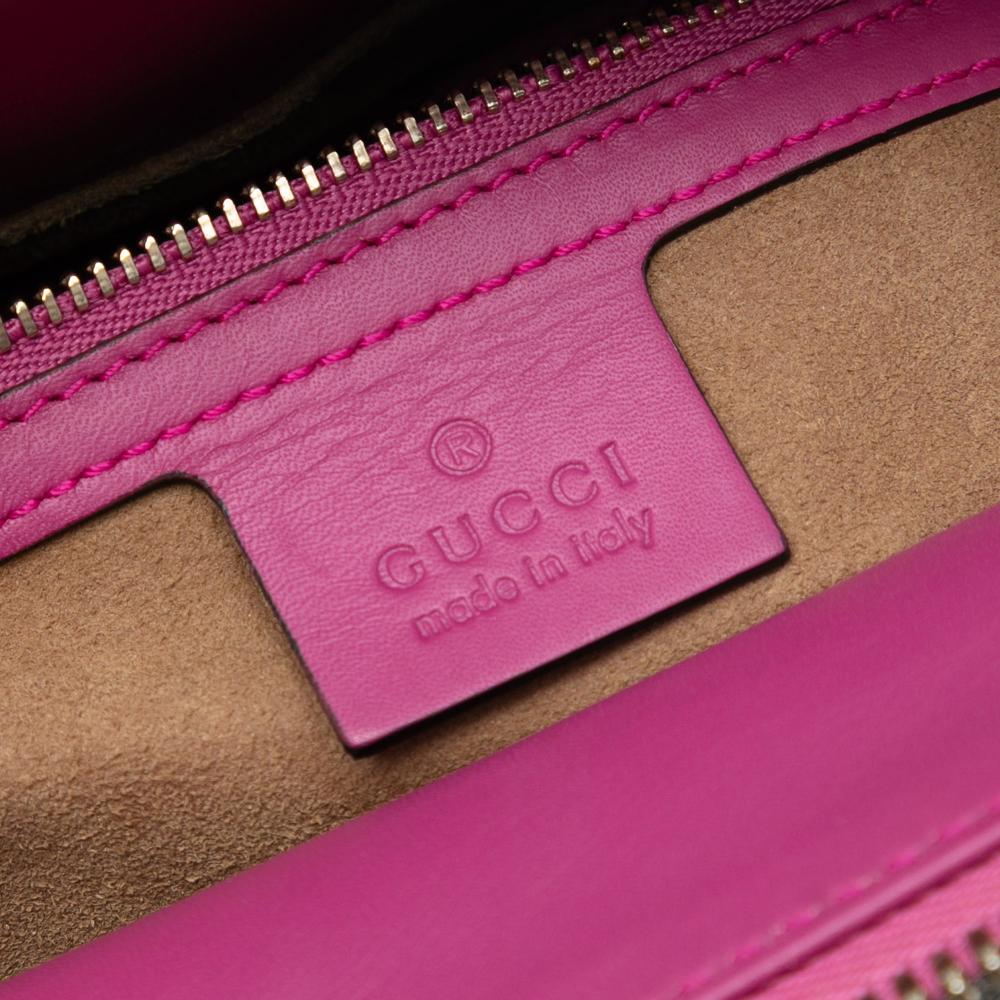 Gucci AB Gucci Brown Beige with Red Coated Canvas Fabric GG Supreme Linea A Satchel Italy