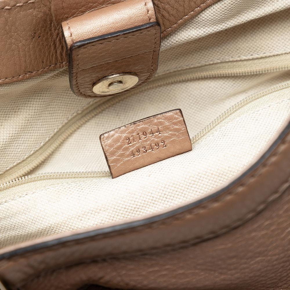 Gucci B Gucci Pink Rose Gold Calf Leather Medium skin Sukey Tote Italy