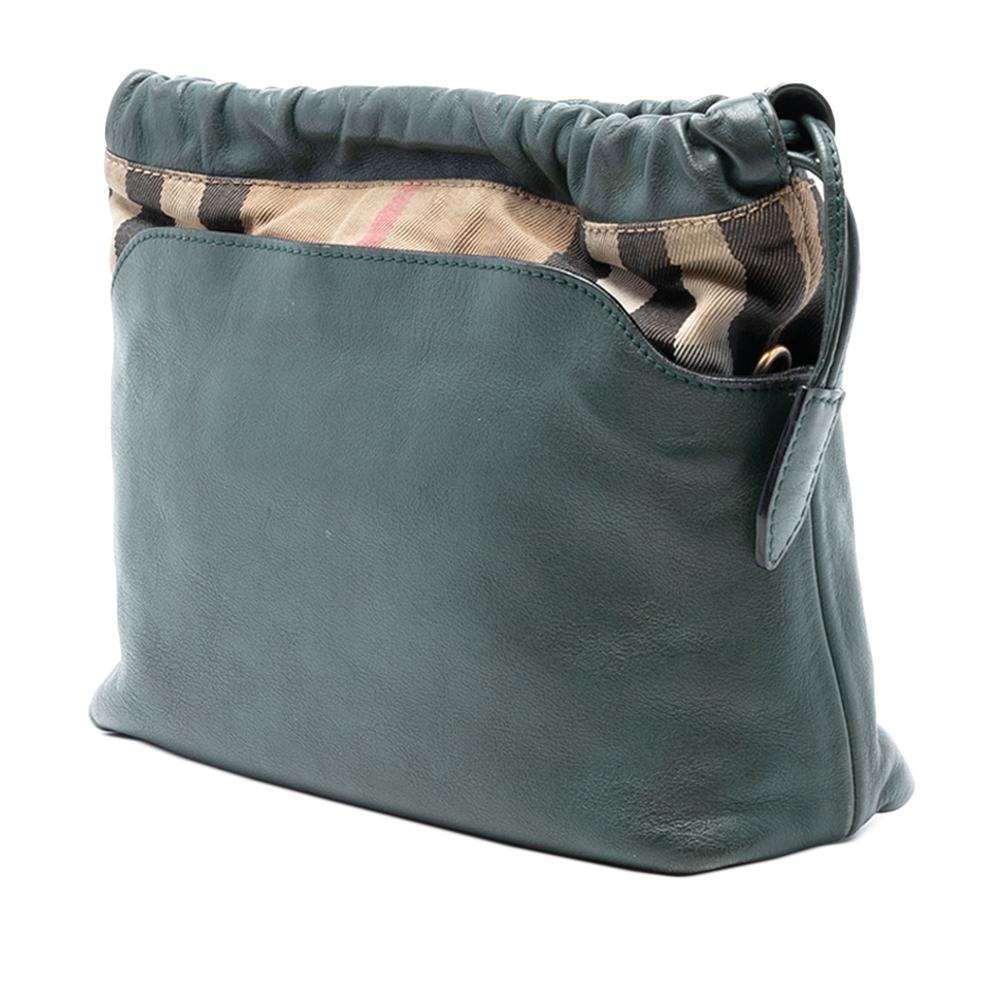 Burberry B Burberry Green Dark Green Calf Leather House Check Canvas and skin Little Crush Crossbody Italy