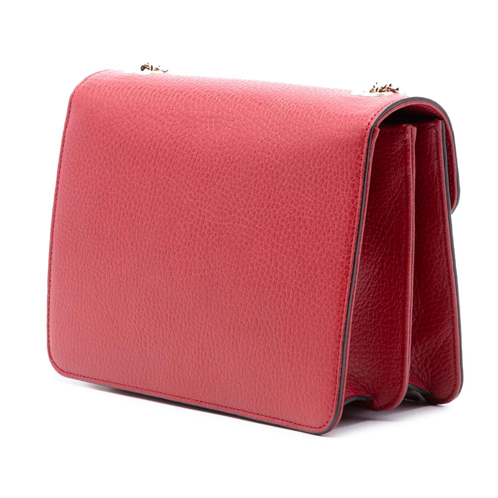 Gucci B Gucci Red Calf Leather Small Dollar skin Interlocking G Crossbody Italy