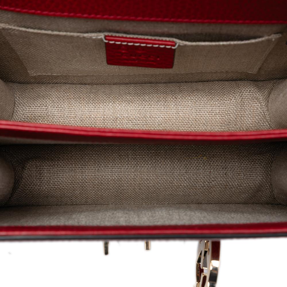 Gucci B Gucci Red Calf Leather Small Dollar skin Interlocking G Crossbody Italy