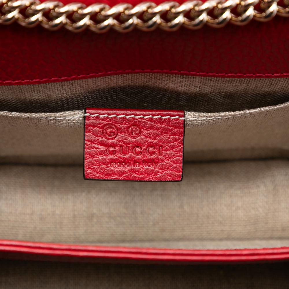Gucci B Gucci Red Calf Leather Small Dollar skin Interlocking G Crossbody Italy