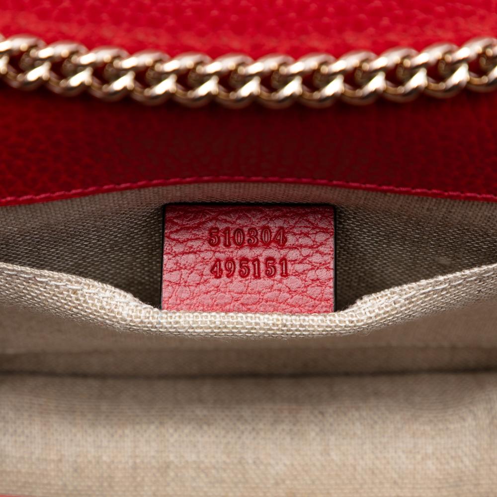 Gucci B Gucci Red Calf Leather Small Dollar skin Interlocking G Crossbody Italy