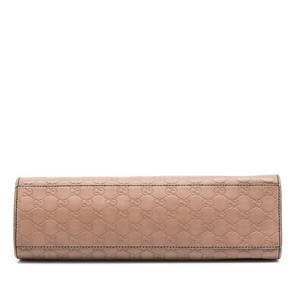 Gucci B Gucci Brown Nude Calf Leather Large Guccissima Emily Shoulder Bag Italy