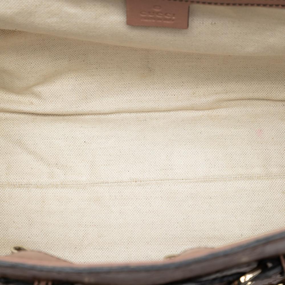 Gucci B Gucci Brown Nude Calf Leather Large Guccissima Emily Shoulder Bag Italy