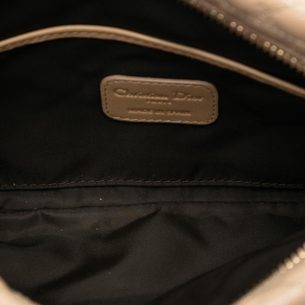 Christian Dior B Dior Brown Beige Coated Canvas Fabric Cannage Lady Dior Panarea Clutch Spain