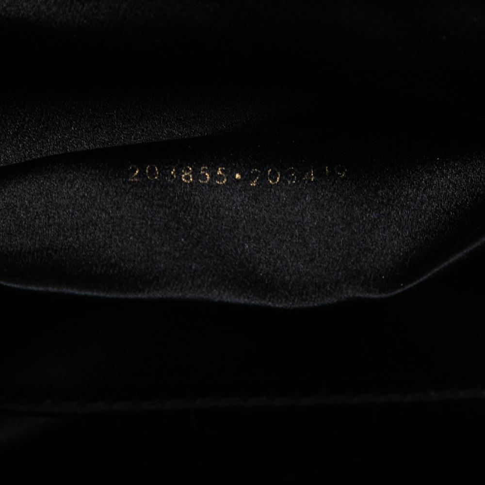 Saint Laurent Black Patent Leather Leather Large Textured Patent Monogram Belle De Jour Clutch Italy