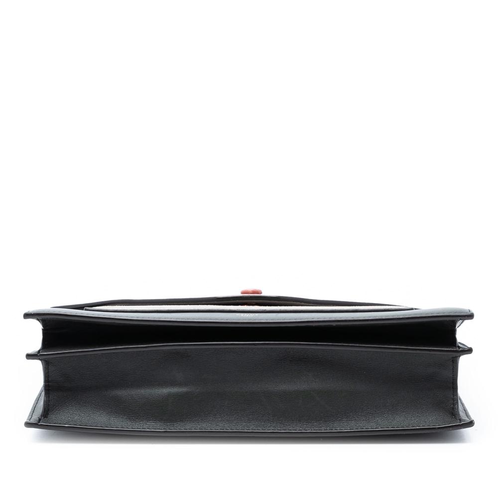 Celine B Celine Black with Multi Calf Leather Tricolor and Suede Pocket Envelope Wallet on Chain Italy