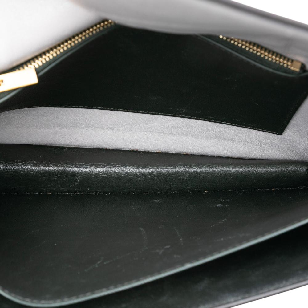 Celine B Celine Black with Multi Calf Leather Tricolor and Suede Pocket Envelope Wallet on Chain Italy