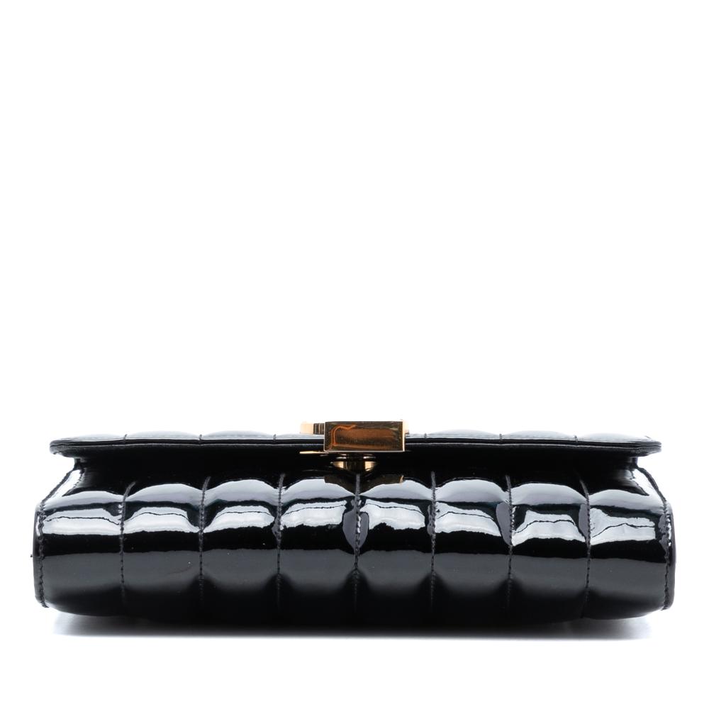 Saint Laurent B Saint Laurent Black Patent Leather Leather Medium Patent Vicky Crossbody Italy