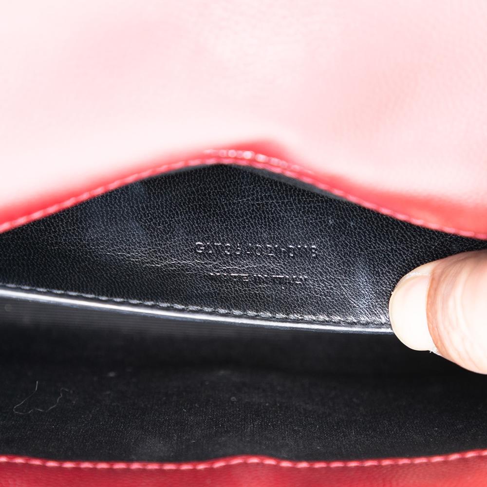 Saint Laurent AB Saint Laurent Red Dark Red Calf Leather Medium Grain De Poudre Monogram Kate Crossbody Italy