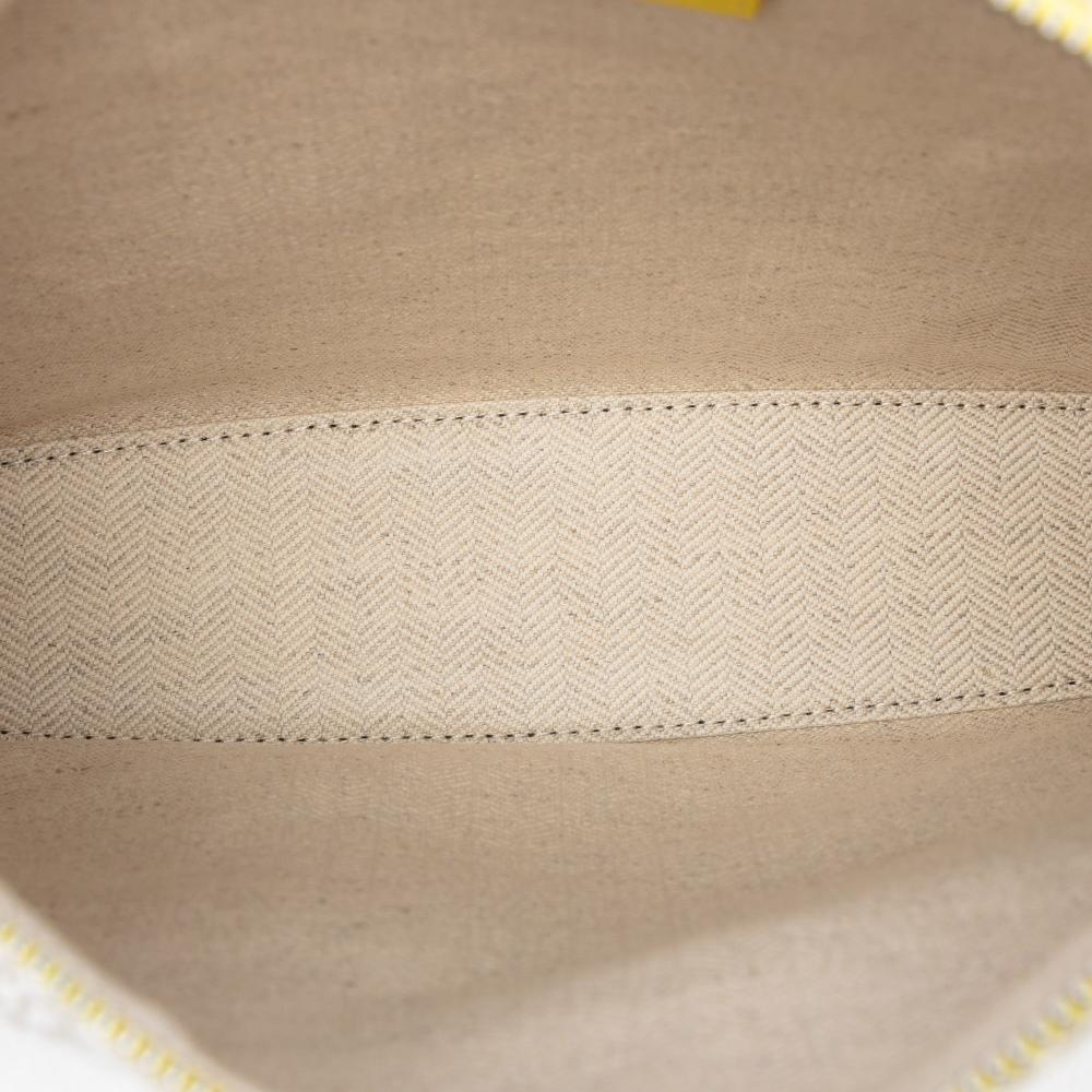 Loewe AB LOEWE Yellow Canvas Fabric Repeat Anagram Jacquard and Leather Oblong Pouch Spain