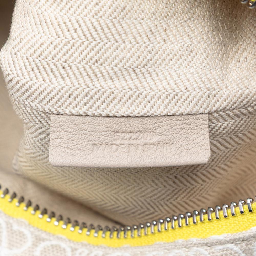 Loewe AB LOEWE Yellow Canvas Fabric Repeat Anagram Jacquard and Leather Oblong Pouch Spain