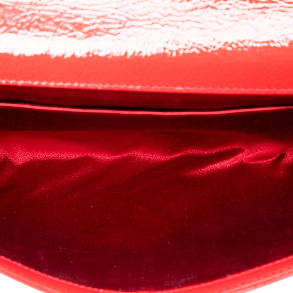 Saint Laurent B Saint Laurent Red Patent Leather Leather Patent Belle Du Jour Clutch Italy