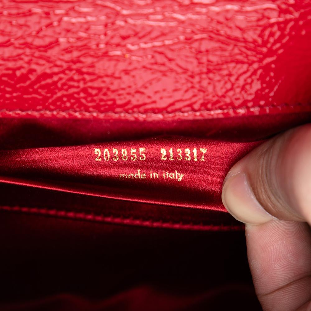 Saint Laurent B Saint Laurent Red Patent Leather Leather Patent Belle Du Jour Clutch Italy