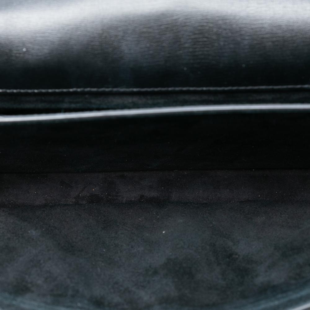 Saint Laurent AB Saint Laurent Black Calf Leather Large skin Monogram Sunset Crossbody Italy