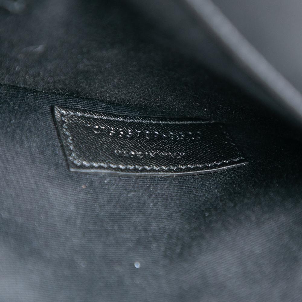 Saint Laurent B Saint Laurent Black Canvas Fabric Monogram Uptown Pouch Italy