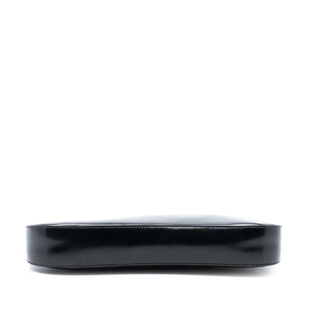 Prada AB Prada Black Calf Leather Chain Shoulder Bag Italy