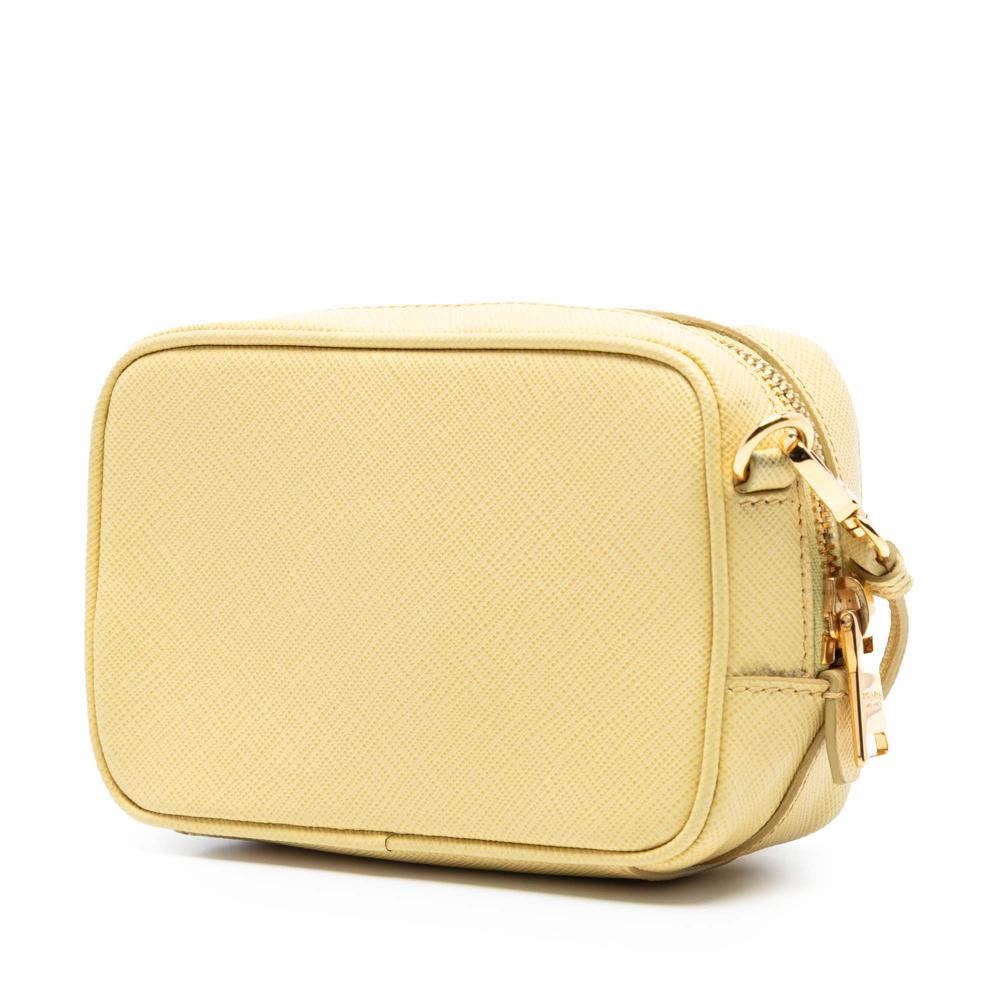 Prada AB Prada Yellow Light Yellow Saffiano Leather Lux Camera Bag Italy