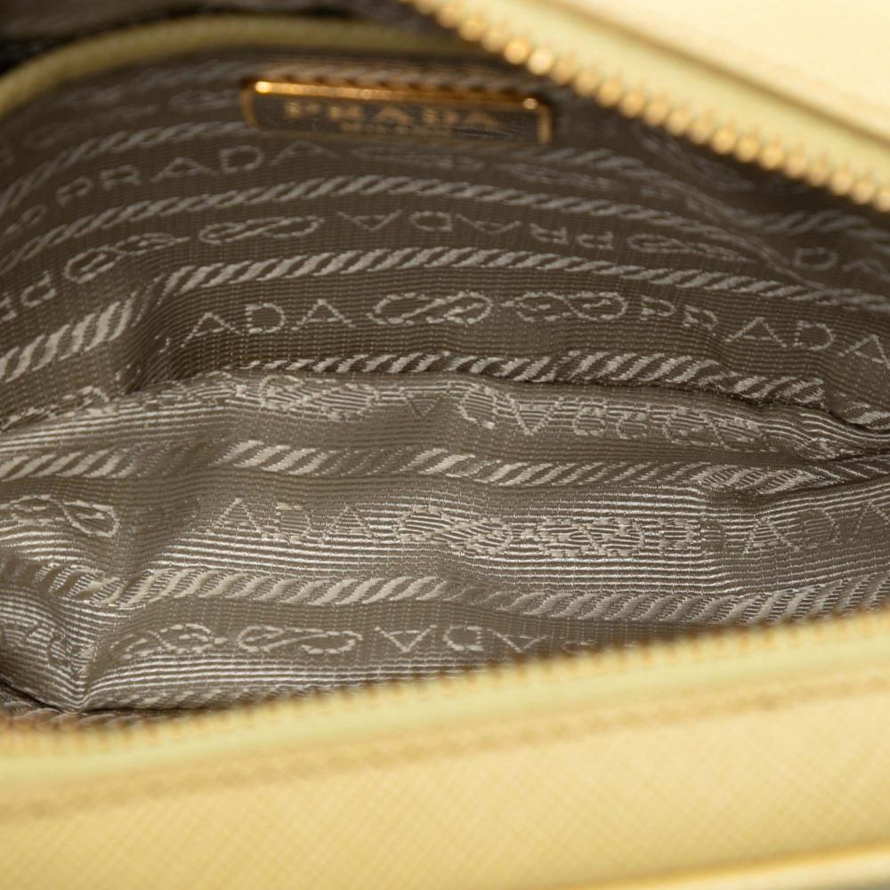 Prada AB Prada Yellow Light Yellow Saffiano Leather Lux Camera Bag Italy
