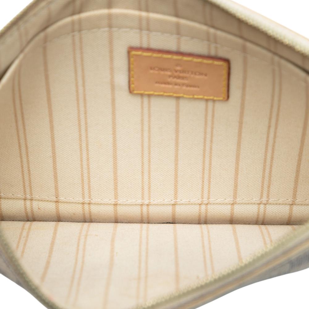 Louis Vuitton B Louis Vuitton White Damier Canvas Fabric Damier Azur Neverfull MM Pouch Spain