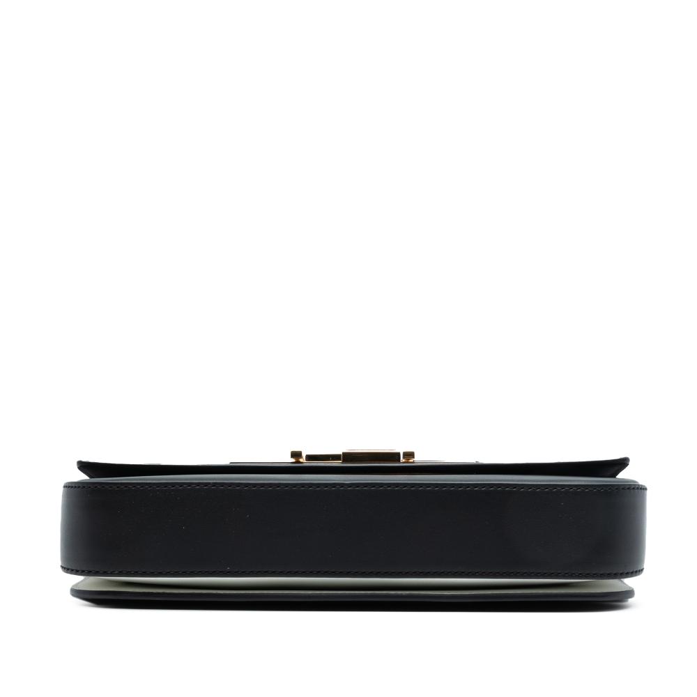 Fendi B Fendi Black Calf Leather 3Baguette Shoulder Bag Italy