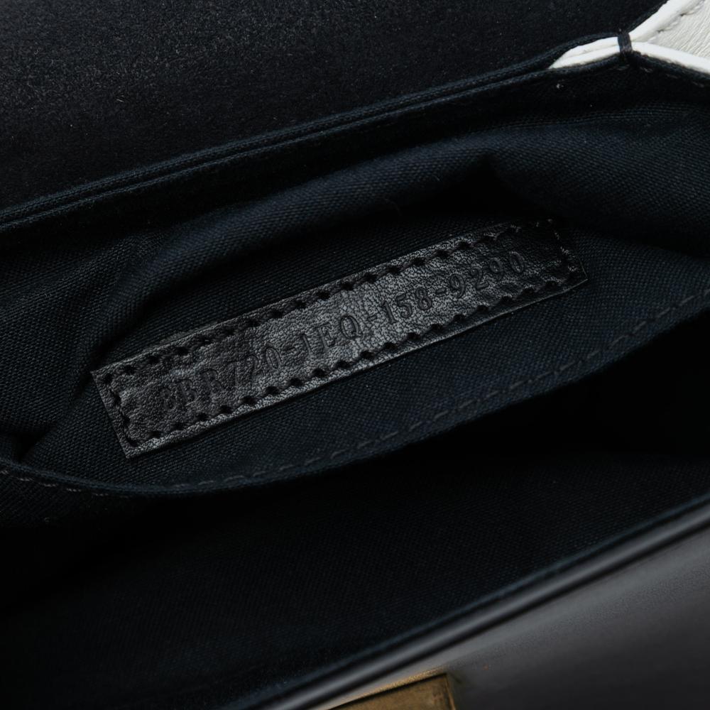 Fendi B Fendi Black Calf Leather 3Baguette Shoulder Bag Italy