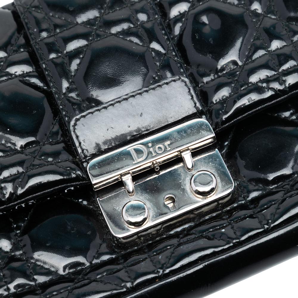 Christian Dior B Dior Black Patent Leather Leather Patent Cannage Miss Dior Promenade Crossbody Italy