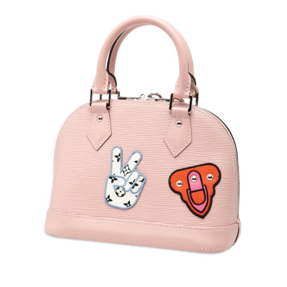 Louis Vuitton B Louis Vuitton Pink Epi Leather Leather Epi Stickers Alma BB France
