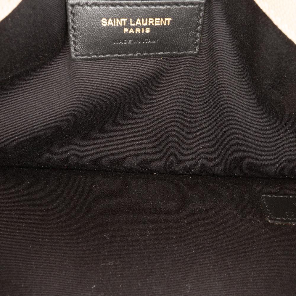 Saint Laurent AB Saint Laurent Brown Nude Calf Leather Grain De Poudre Uptown Pouch Italy