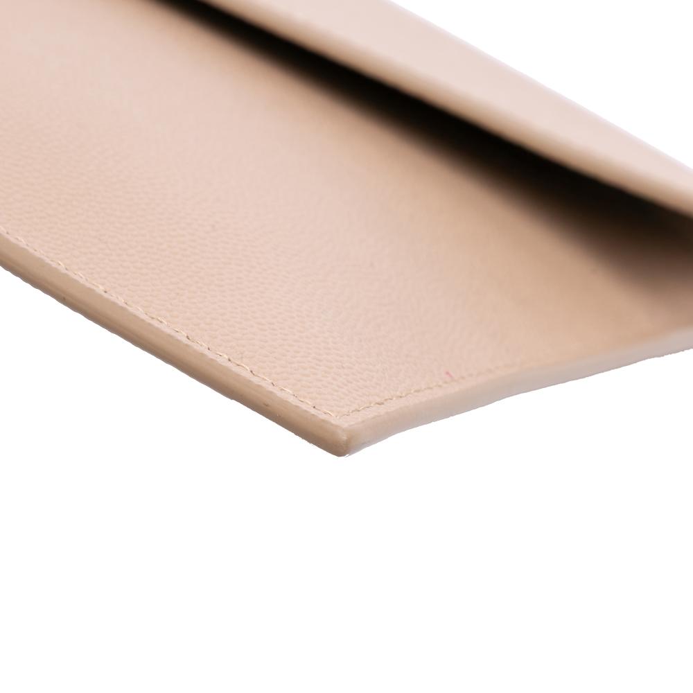 Saint Laurent AB Saint Laurent Brown Nude Calf Leather Grain De Poudre Uptown Pouch Italy