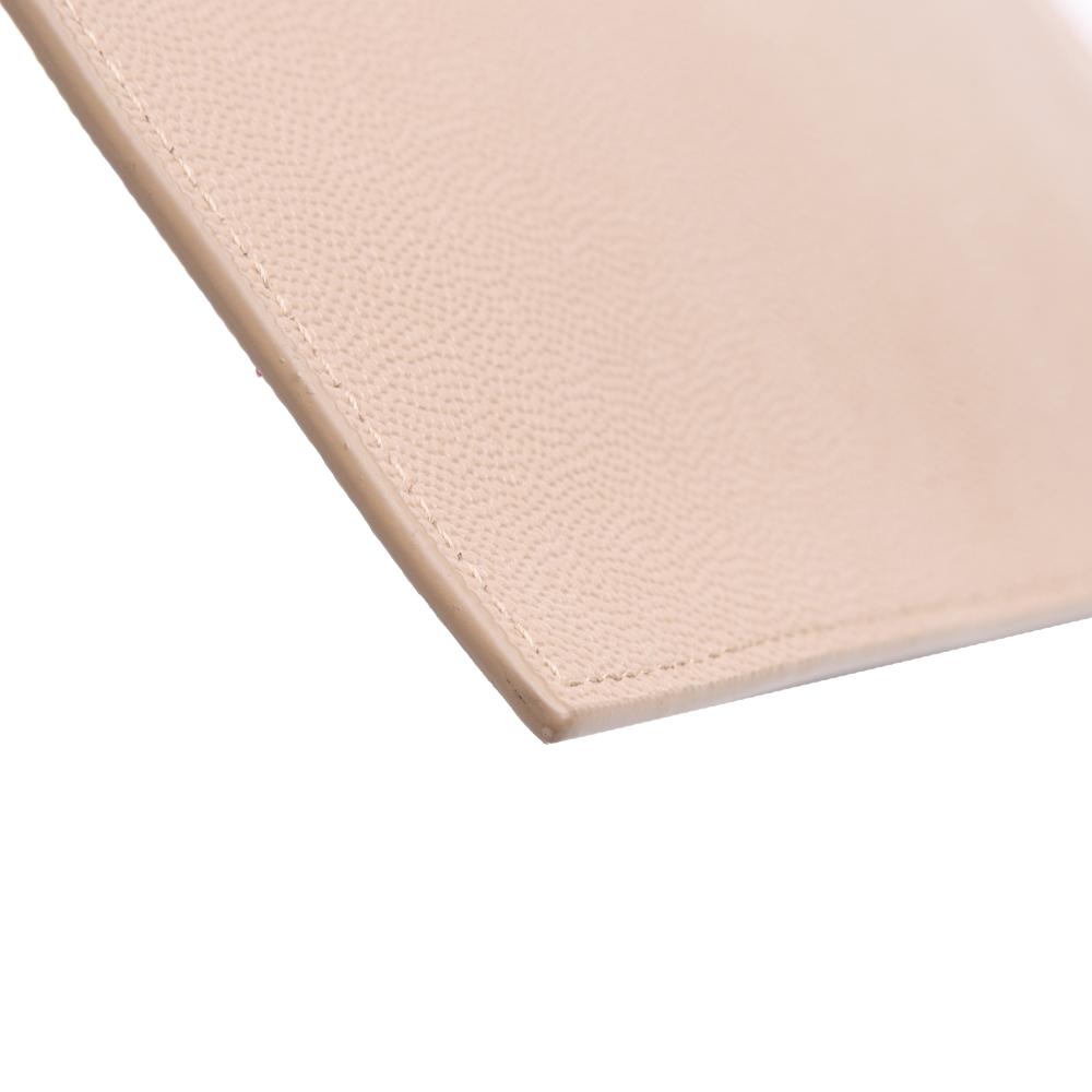 Saint Laurent AB Saint Laurent Brown Nude Calf Leather Grain De Poudre Uptown Pouch Italy