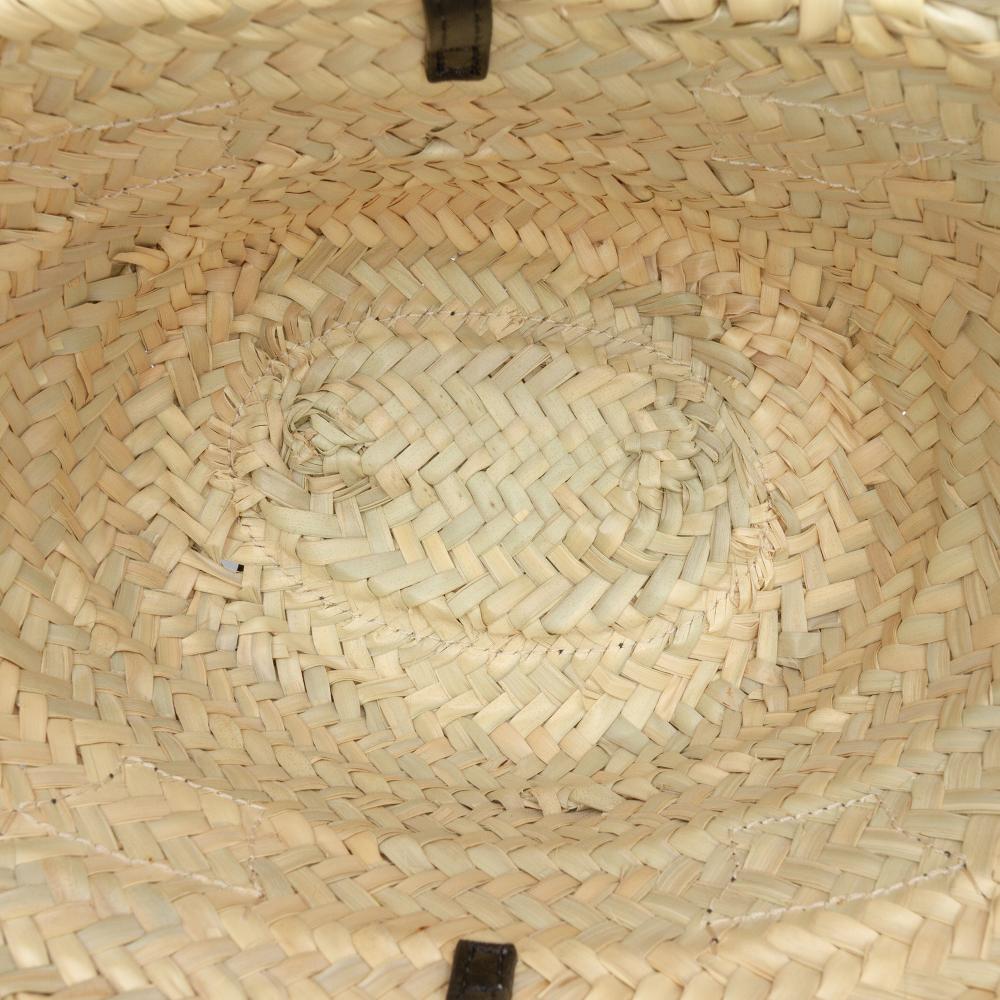 Chloé B Chloé Brown Beige Raffia Natural Material Small and Smooth Calfskin Sense Basket Tote Spain