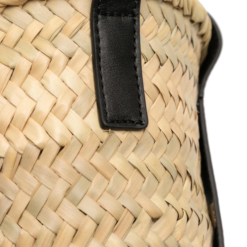 Chloé B Chloé Brown Beige Raffia Natural Material Small and Smooth Calfskin Sense Basket Tote Spain
