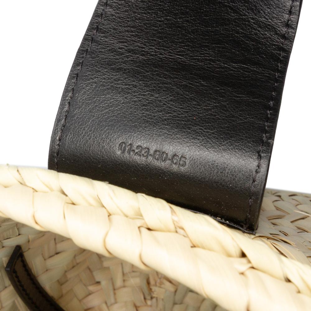 Chloé B Chloé Brown Beige Raffia Natural Material Small and Smooth Calfskin Sense Basket Tote Spain