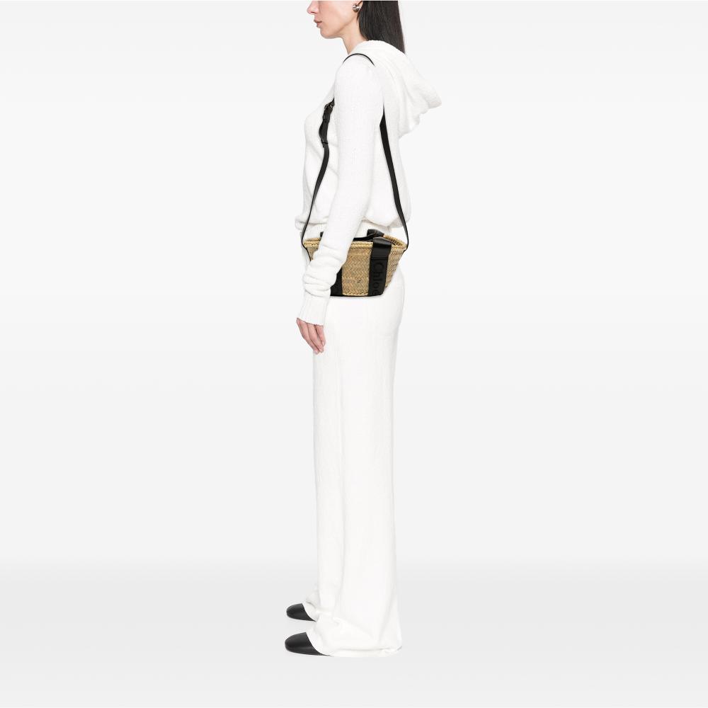 Chloé B Chloé Brown Beige Raffia Natural Material Small and Smooth Calfskin Sense Basket Tote Spain